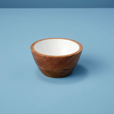 Mango Wood and Enamel Small Bowls, set of 4